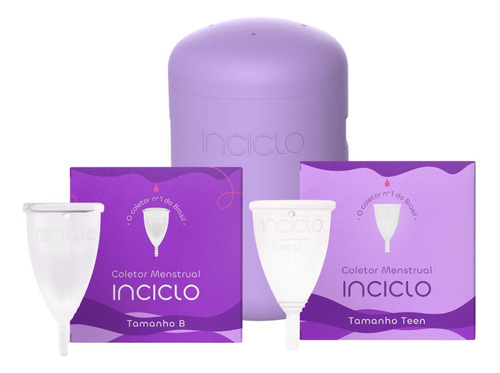 Kit 2 Coletores Menstrual Cápsula Todos Os Tamanhos Inciclo