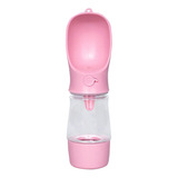 Botella Dispensadora De Agua Portátil Para Mascotas 258ml Color Rosa