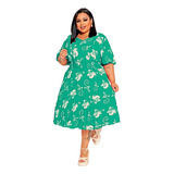 Vestido Feminino Midi Social Plus Size Moda Evangélica Iracy