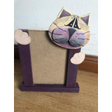 Portaretrato Diseño Gato Violeta O Púrpura 10x15