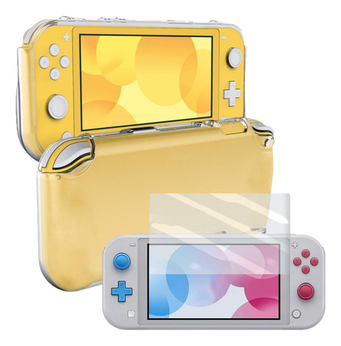 Capa Case Silicone + Película Tela Para Nintendo Switch Lite