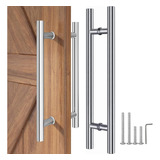 Manillon Doble Acero Inoxidable 79.5 Cm Para Puerta Madera