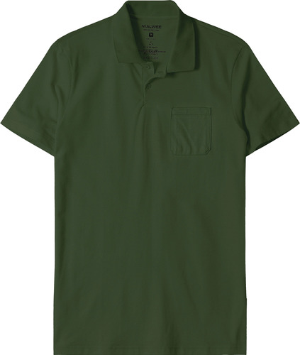 Camiseta Polo Masculina C/bolso Malwee Original Algodão 