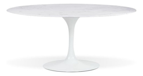 Mesa De Jantar Saarinen Oval 137x90 Cm Mármore Branco Extra 