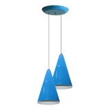 Luminaria Pendente Colorido Duplo Para Sala Quarto Cozinha Cor Azul Voltagem 110v/220v