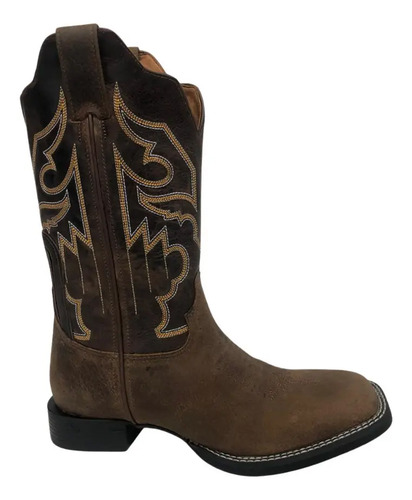 Bota Texana Country Masculina Goyazes Tabaco 100% Couro