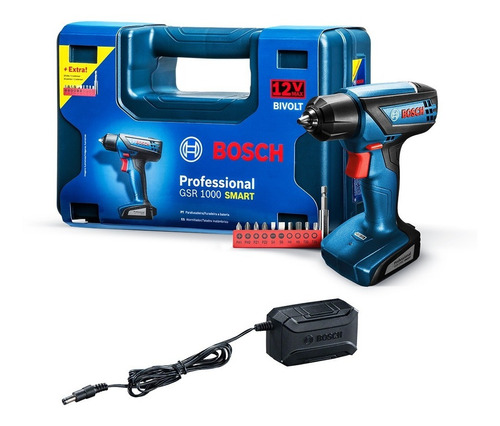 Taladro Atornillador Bosch Gsr 1000 Smart 12v + 11 Accesorio Color Azul Frecuencia Azul