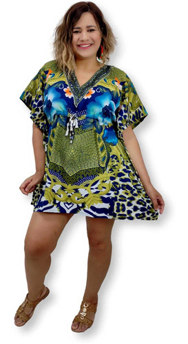 Bata Kaftan Indiana Longuete Saída De Praia Plus Size - 08