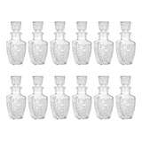 Set 24 Mini Licoreras Botella Diamante Vidrio Cristal 125 Ml