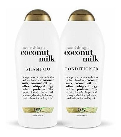 Shampoo Y Acondicionador Nutritivo De Leche De Coco Ogx.