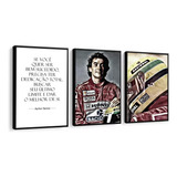 Quadro Decorativo Frases Ayrton Senna Formula1 Capacete Gg