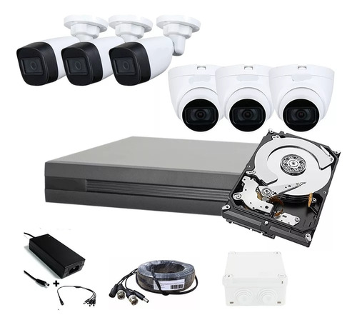 Kit Cámaras De Seguridad 6 Cámaras 5mp Audio Dvr 1tb Cctv