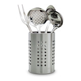 Conjunto Utensílios De Cozinha E Escorredor Aço Inox 5 Peças