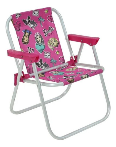 Cadeira De Praia Piscina E Camping Infantil Barbie Belfix 