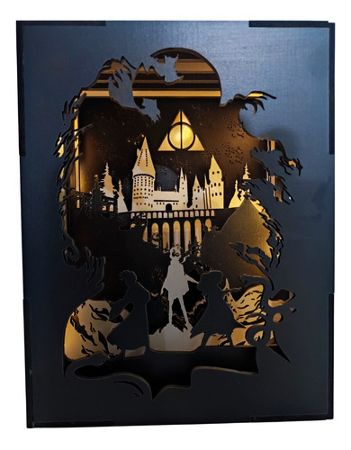 Light Box Harry Potter Mdf 3mm Con Luz - Portalibro-diorama
