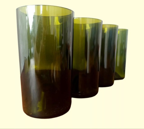 Vasos De Botellas De Vidrio Artesanales. Pack X 8 Vasos