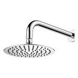 Chuveiro Ducha Redonda Slim 2mm Inox 20cm 20x20 Com Braço