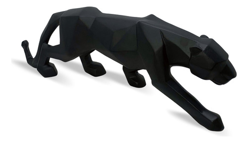 Pantera Negra Escultura Estatua Decoração Casa Leopardo 45cm