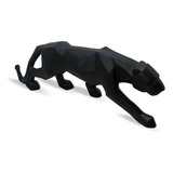 Pantera Negra Escultura Estatua Decoração Casa Leopardo 45cm