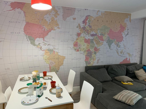 Vinilo Mapamundi Mural Mapa Mundo Planisferio 3.20 X 1.80mts