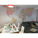 Vinilo Mapamundi Mural Mapa Mundo Planisferio 3.20 X 1.80mts