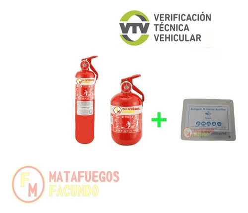 Kit Seguridad Botiquin Y Matafuego Nuevo Vehicular