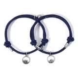 Pulseira Magnética(ímã) Para Casal Minimalista, Azul Marinho