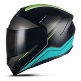 Casco Integral De Moto Edge Zoom Certificado Dot Hero Berlín Color Aqua Tamaño Del Casco Xl