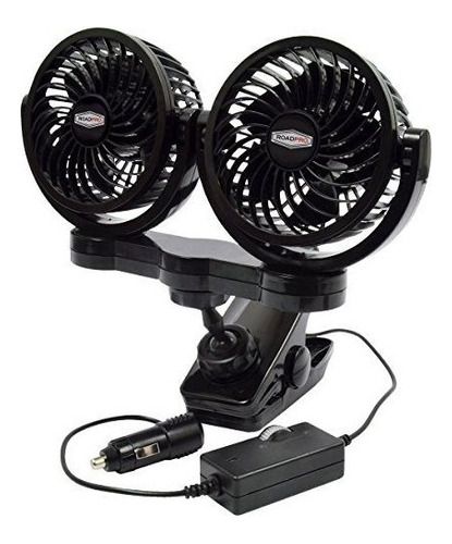 Roadpro Rpsc8572 Negro 10x7x12 Ventilador Dual De 12 Voltios