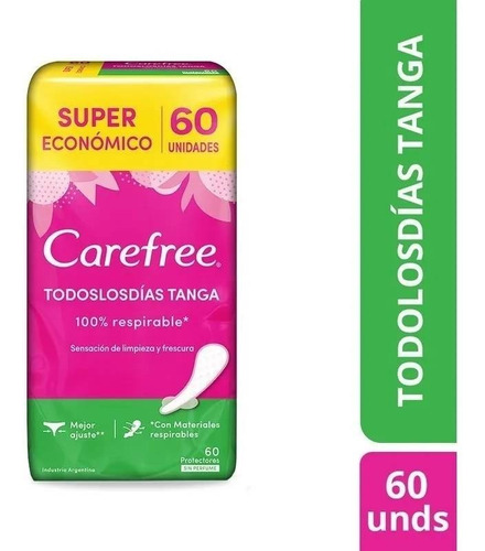 Protectores Diarios Carefree Todos Los Días Tanga X 60 Uni.