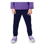 Calça De Moletom Infantil Com Punho Azul Envio Rapido