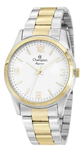 Relógio Champion Prata E Dourado Feminino Cn24860b Cor Do Fundo Branco