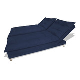 Conjunto Bicama Cama Lavínia Reclinável Suede Azul Marinho