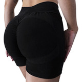 Calza Push Up Short Mujer Frunce Levanta Gluteos Modeladora