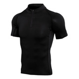 Playera Deportiva Licra Con Spandex Lisa Táctica Solapa Polo