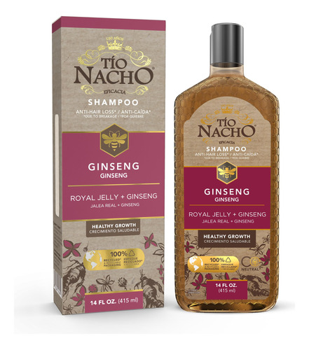 Tio Nacho Shampoo Ginseng Con Jalea Real - Reduce La Caída.