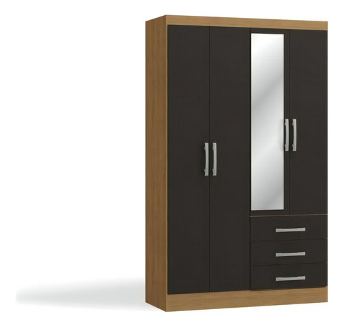 Closet Yardas 4 Puertas 3 Cajones Modelo S484 Freijó Negro