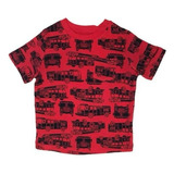 Camiseta Manga Curta Vermelha Estampa Carros Gap Infantil