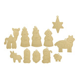 Esferas Navideñas, Nacimiento Navideño, Mdf, 10 Cm, 11 Pz