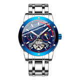 Reloj G-force At866 Automatico Abierto Acero Casual+ Estuche