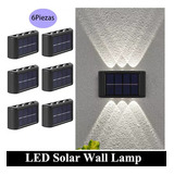 Lámpara Solar Recargable Luz Solar Exterior Pared 6 Piezas