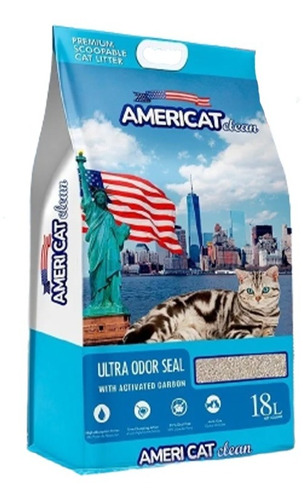 Arena Sanitaria Gato Americat Clean 15kg Aglutinante Lavanda