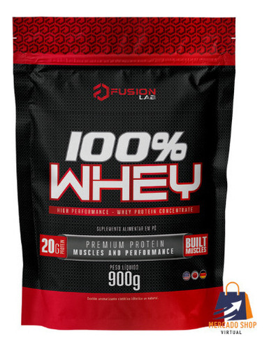 100% Whey Protein Fusion 900g Proteina Concentrada Sabor Chocolate Branco