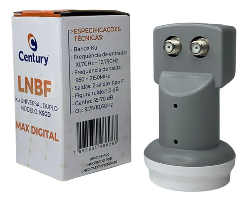 Lnb Lnbf Duplo Max Digital Century Banda Ku