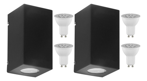 Combo X2 Aplique Pared Metal Lámpara Dicro Led 7w Luz Cálida