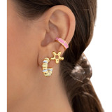 Set De Aretes + Candongas +  Earcuff Varios  Baño En Oro 24k