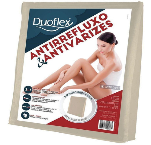 Almofada Travesseiro Anti Refluxo Duoflex E Varizes 70x80cm