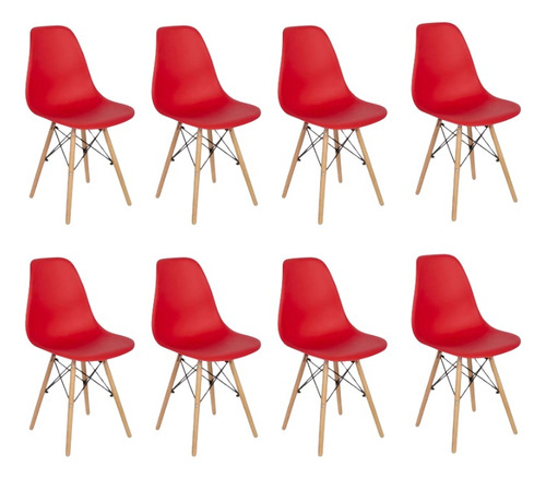 Set De 8 Sillas Eames Modernas Minimalista