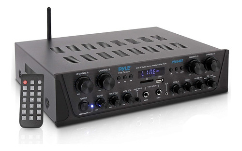 Amplificador Pyle Pta44bt Karaoke Inalámbrico Bluetooth 500w Color Negro Potencia De Salida Rms 500 W
