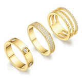 Anillos De Oro Pdwznba Para Mujeres - Set De Anillos Apilabl